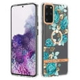 thumbnail image 1 of Compatible for Samsung Galaxy S20 Case with Ring Kickstand Holder Clear Floral Pattern Hybrid PC TPU Shockproof Protective Phone Case Cover for Samsung Galaxy S20 Women Girls, Green Flower, 1 of 5