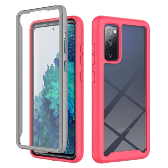 Compatible with Samsung Galaxy S20 FE Case, Dustproof Shockproof Case with Built-in Screen Protector, Bumper Frame Heavy Duty Full Body Protective Cover for Samsung Galaxy S20 FE, Pink