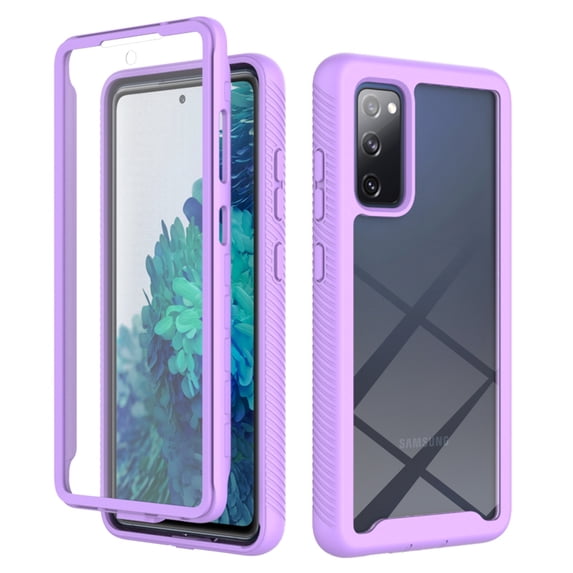 Compatible with Samsung Galaxy S20 FE Case, Dustproof Shockproof Case with Built-in Screen Protector, Bumper Frame Heavy Duty Full Body Protective Cover for Samsung Galaxy S20 FE, Purple