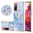 thumbnail image 1 of Compatible with Samsung Galaxy S20 FE Case, Fantastic Marble Patterned Phone Case Anti-Scratch Slim Hybrid Hard Plastic Bumper+Soft Silicone TPU with Ring Kickstand Bumper Shockproof Cover,Blue, 1 of 6