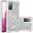 thumbnail image 1 of Compatible with Samsung Galaxy S20 FE Case Glitter Liquid Cute Clear Phone Case Floating Quicksand Shockproof Protective Bumper Silicone Soft TPU Case for Samsung Galaxy S20 FE Love Sliver, 1 of 12
