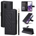 thumbnail image 1 of Compatible with Samsung Galaxy S20 FE Case, Premium Leather Wallet Book Case Magnetic Flip RFID Blocking Credit Card Holder Kickstand with Wrist Strap Shock Absorbing Case, Black, 1 of 11