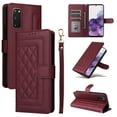 thumbnail image 1 of Compatible with Samsung Galaxy S20 FE Case, Premium Leather Wallet Book Case Magnetic Flip RFID Blocking Credit Card Holder Kickstand with Wrist Strap Shock Absorbing Case, Winered, 1 of 11