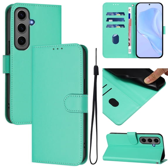 Compatible with Samsung Galaxy S20 FE Wallet Case with RFID Blocking Credit Card Holder, PU Leather Folio Flip Kickstand Protective Shockproof Anti-fall Phone Case Cover Women Men,Green
