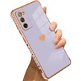 thumbnail image 1 of Compatible with Samsung Galaxy S20 Fe Case Love Heart Plating Electroplate Luxury Elegant Case Camera Protector Soft TPU Shockproof Protective Corner Back Cover Galaxy S20 Fe Case -Purple, 1 of 10