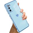 thumbnail image 1 of Compatible with Samsung Galaxy S20 Fe Case Love Heart Plating Electroplate Luxury Elegant Case Camera Protector Soft TPU Shockproof Protective Corner Back Cover Galaxy S20 Fe Case -Blue, 1 of 10