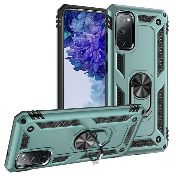 Compatible with Samsung Galaxy S20 Plus Case Built-in 360 Ring Holder Kickstand, Extreme Protection Military Armor Magnetic Car Dual Layer Protective Heavy Duty Phone Cover,Darkgreen