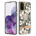 thumbnail image 1 of Compatible for Samsung Galaxy S20 Plus Case with Ring Kickstand Holder Clear Floral Pattern Hybrid PC TPU Shockproof Protective Phone Case Cover for Samsung Galaxy S20 Plus Women Girls, White Flower, 1 of 5