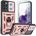 thumbnail image 1 of Compatible with Samsung Galaxy S20 Plus Case,S20 Plus Case with HD Screen Protector with Slide Camera Cover, 360°Rotation Ring Kickstand [Military Grade] Case for Galaxy S20+ Plus, Rose Gold, 1 of 15