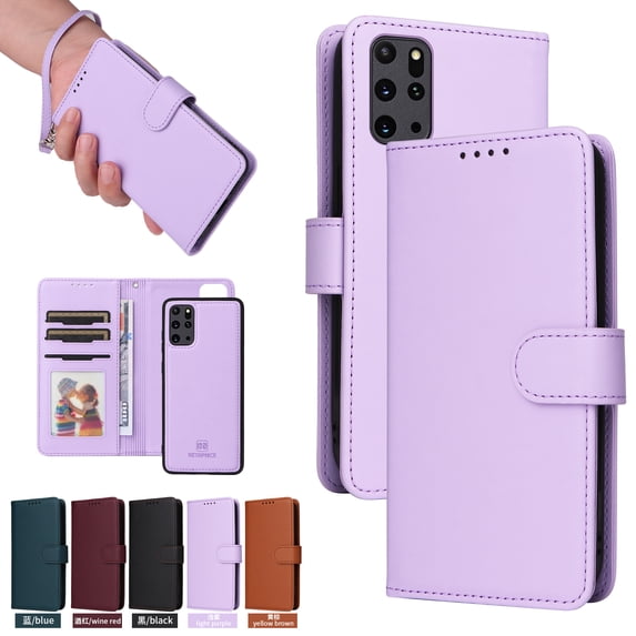 Compatible with Samsung Galaxy S20 Plus Phone Case Detachable Wallet, Magnetic Flip Folio with Credit Card Holder & Cash Slot, Premium PU Leather, Wristlet, Kickstand Shockproof Cover, Purple