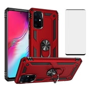 Compatible with Samsung Galaxy S20 Plus S20+ 5G Phone Case Tempered Glass Screen Protector Slim Magnetic Ring Holder Stand Hybrid Protective Cell Cover for S20+