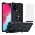 thumbnail image 1 of Compatible with Samsung Galaxy S20 Plus S20+ 5G Phone Case Tempered Glass Screen Protector Slim Magnetic Ring Holder Stand Hybrid Protective Cell Cover for S20+5G S20plus 20S 20+ G5 Women Men Black, 1 of 8