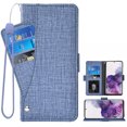 thumbnail image 1 of Compatible with Samsung Galaxy S20 Plus Wallet Case Wrist Strap Leather Flip Cover Card Holder Stand Phone Cases Cell for Glaxay S20 Plus Women Men - Blue, 1 of 5