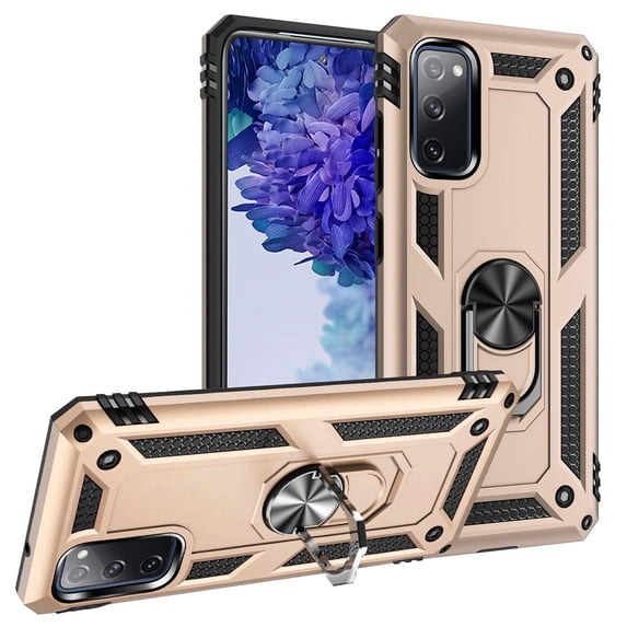 Compatible with Samsung Galaxy S20 Ultra Case Built-in 360 Ring Holder Kickstand, Extreme Protection Military Armor Magnetic Car Dual Layer Protective Heavy Duty Phone Cover,Gold