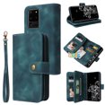thumbnail image 1 of Compatible with Samsung Galaxy S20 Ultra Wallet Case, [6 Card Slots] Removable Adjustable Crossbody Necklace Lanyard Shoulder Strap Zipper PU Leather Case for Samsung Galaxy S20 Ultra,Blue, 1 of 9