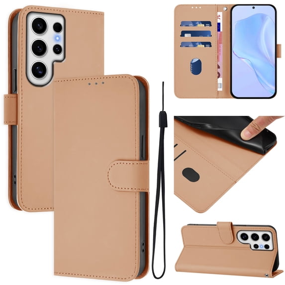 Compatible with Samsung Galaxy S20 Ultra Wallet Case with RFID Blocking Credit Card Holder, PU Leather Folio Flip Kickstand Protective Shockproof Anti-fall Phone Case Cover Women Men,Nude