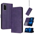 thumbnail image 1 of Compatible with Samsung Galaxy S20 Wallet Case for Women, Premium PU Leather Flip Cover with Card Holder, Kickstand Feature Protective Purse Case for S20 with Wrist Strap,Purple, 1 of 12
