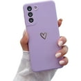 thumbnail image 1 of Compatible with Samsung Galaxy S21 5G for Women Girls, Soft Flexible Durable Cute Heart Pattern Slim Thin TPU Shockproof Case for Samsung Galaxy S21 5G 6.2″-Purple, 1 of 10