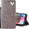 thumbnail image 1 of Compatible with Samsung Galaxy S21 Case Glitter with Card Holder Flip Wallet Phone Case for Women Crystal Butterfly Shockproof Protective Case for Samsung Galaxy S21 5G,Gray GY, 1 of 15