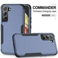 thumbnail image 1 of Compatible with Samsung Galaxy S21 Case, Hybrid Heavy Duty Military Grade Full-Body Drop Shockproof Heavy Duty Dustproof 3-Layers Rugged Anti-Scratch Cover Wireless Charging, Royalblue/Black, 1 of 8