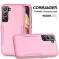 thumbnail image 1 of Compatible with Samsung Galaxy S21 Case, Hybrid Heavy Duty Military Grade Full-Body Drop Shockproof Heavy Duty Dustproof 3-Layers Rugged Anti-Scratch Cover Wireless Charging, Pink, 1 of 8
