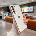 thumbnail image 1 of Compatible with Samsung Galaxy S21 Case,Love Heart Pattern Electroplated Design Soft TPU Shockproof Protective Phone Case Full Camera Lens Protection Cover for Samsung Galaxy S21 5G-White, 1 of 11
