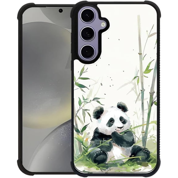 Compatible with Samsung Galaxy S21 Case, Pandas Chew Bamboo for S21 Women Girls, Shockproof Anti-Slip Drop Protection with Soft TPU Bumper Pattern Design