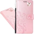 thumbnail image 1 of Compatible with Samsung Galaxy S21 FE 5G Case Glitter with Card Holder Flip Wallet Phone Case for Women Crystal Butterfly Shockproof Protective Case for Samsung Galaxy S21 FE 5G,Rose Gold GY, 1 of 16