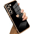 thumbnail image 1 of Compatible with Samsung Galaxy S21 FE Case Love Heart Plating Electroplate Luxury Elegant Case Camera Protector Soft TPU Protective Corner Back Cover Galaxy S21 Fe Case -Black, 1 of 10