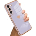thumbnail image 1 of Compatible with Samsung Galaxy S21 FE Case Love Heart Plating Electroplate Luxury Elegant Case Camera Protector Soft TPU Protective Corner Back Cover Galaxy S21 Fe Case -Purple, 1 of 10