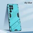 thumbnail image 1 of Compatible for Samsung Galaxy S21 FE Heavy Duty Case with Hidden Bracket Magnetic Car Mount Holder, Hybrid Rugged PC + Soft TPU Shockproof Anti-Scratches Cover Support Wireless Charging, Blue, 1 of 6