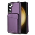 thumbnail image 1 of Compatible With Samsung Galaxy S21 FE Magnetic Detachable Wallet Case,PU Leather Back Flip Kickstand,[Compatible With Magsafe],With Card Slots,Shockproof Rugged Phone Case Cover,Purple, 1 of 11