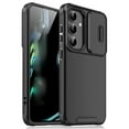 thumbnail image 1 of Compatible with Samsung Galaxy S21 FE Phone Case, Camera Protection Cover with Slide Lens Cover,[Military Grade Drop Protection] Slim Shockproof Anti-fall Anti-scratch Non-slip Phone Case,Black, 1 of 9