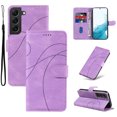 thumbnail image 1 of Compatible with Samsung Galaxy S21 FE Wallet Case, Protective Vintage Premium PU Leather Flip with Card Holders Kickstand & Wrist Strap Folio Case Cover for Men Women for Galaxy S21 FE, Purple, 1 of 10