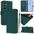 thumbnail image 1 of Compatible with Samsung Galaxy S21 FE Wallet Case with RFID Blocking Credit Card Holder, PU Leather Folio Flip Kickstand Protective Shockproof Anti-fall Phone Case Cover Women Men,Darkgreen, 1 of 12