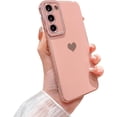 thumbnail image 1 of Compatible with Samsung Galaxy S21+ Plus 5g 6.7” Phone Case Luxury Electroplate Side Cute Love Heart Pattren Elegant Cover with Camera Protection Soft Silicone Shockproof Bumper (Pink), 1 of 6