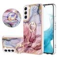 thumbnail image 1 of Compatible with Samsung Galaxy S21 Plus Case, Fantastic Marble Patterned Phone Case Anti-Scratch Slim Hybrid Hard Plastic Bumper+Soft Silicone TPU with Ring Kickstand Bumper Shockproof Cover,Rose, 1 of 6