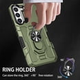 thumbnail image 1 of Compatible for Samsung Galaxy S21 Plus Case with Kickstand & Slide Camera Cover, Built-in 360° Rotate Ring Stand Magnetic Car Military Grade Shockproof Phone Case for Samsung Galaxy S21 Plus,Green, 1 of 10