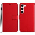thumbnail image 1 of Compatible for Samsung Galaxy S21 Plus Wallet Case Rhombus Skin Feel Strong Magnetic PU Leather Women Men Case with Card Holders Stand Flip Protective Cover with Wrist Strap,Red, 1 of 10