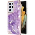 thumbnail image 1 of Compatible with Samsung Galaxy S21 Ultra 5G Case Ultra Slim Marble Luxury Glossy Rubber Durable Shockproof Protective Phone Case for Samsung Galaxy S21 Ultra 5G Marble Purple YBT, 1 of 10