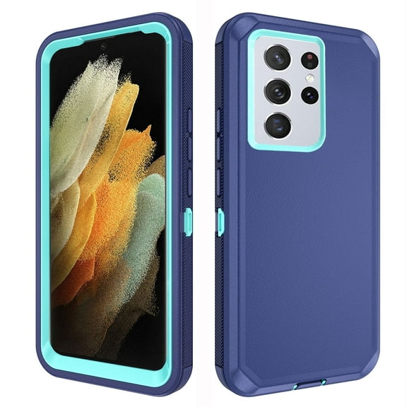 Compatible with Samsung Galaxy S21 Ultra 5G Phone Case Hybrid Rugged Shockproof Hard Protective Drop Proof Full Body Heavy Duty Mobile Cell Cover for S21ultra 21S S 21 21ultra G5 Women Men Blue