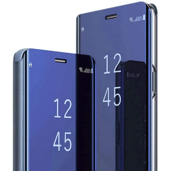 Compatible with Samsung Galaxy S21 Ultra Case Flip Leather Cover Clear S-View Mirror Shockproof Cover with Kickstand Anti-Scratch Protective Phone Cases Cover for Samsung S21 Ultra