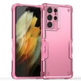 thumbnail image 1 of Compatible with Samsung Galaxy S21 Ultra Case, Rugged Military Dual Layers Bumper Hybrid Shockproof Heavy Duty Protection Soft TPU Hard PC Shell for Samsung Galaxy S21 Ultra 2 in 1 Cover,Pink, 1 of 6