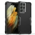 thumbnail image 1 of Compatible with Samsung Galaxy S21 Ultra Case, Rugged Military Dual Layers Bumper Hybrid Shockproof Heavy Duty Protection Soft TPU Hard PC Shell for Samsung Galaxy S21 Ultra 2 in 1 Cover,Black, 1 of 6