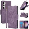 thumbnail image 1 of Compatible for Samsung Galaxy S21 Wallet Case,RFID Block Flip PU Leather Phone Cover with Wrist Supports Wireless Charging with Credit Card Holder Kickstand Heavy Duty Phone Cover,Purple, 1 of 7