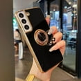 thumbnail image 1 of Compatible for Samsung Galaxy S22 5G Case,Electroplated Anti-Scratch Cases with 360°Ring Holder Kickstand,Soft Flexible TPU Bumper Shockproof Case for Samsung Galaxy S22 5G,Black, 1 of 5