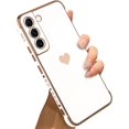 thumbnail image 1 of Compatible with Samsung Galaxy S22 5G Case Love Heart Plating Electroplate Luxury Elegant Case Camera Protector Soft TPU Shockproof Protective Corner Back Cover Galaxy S22 5G Case -White, 1 of 11