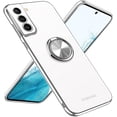 thumbnail image 1 of Compatible with Samsung Galaxy S22 5G Case Shockproof Protective Case with Magnetic Ring Kickstand Holder Translucent Frosted Back Soft Silicone TPU Impact-Resistant Bumper Coverer - Silver, 1 of 8