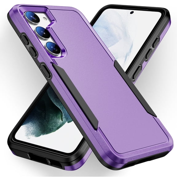 Compatible with Samsung Galaxy S22 5G Phone Case Glass Screen Protector Hybrid Rugged Shockproof Hard Protective Drop Proof Full Body Heavy Duty Mobile Cell Cover for S 22 22S 4G G5 6.1 inch Purple