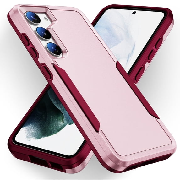Compatible with Samsung Galaxy S22 5G Phone Case Glass Screen Protector Hybrid Rugged Shockproof Hard Protective Drop Proof Full Body Heavy Duty Mobile Cell Cover for S 22 22S 4G G5 6.1 inch Pink